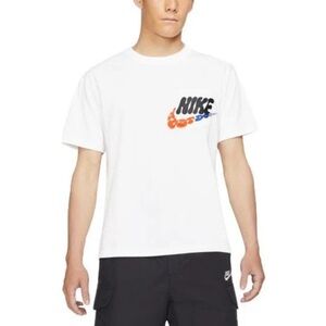 Nike Men's White Tee with Multicolor Logo